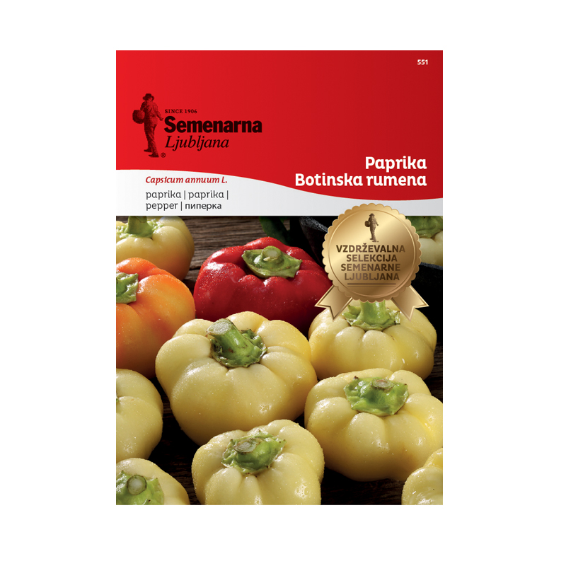 PAPRIKA BOTINSKA RUMENA 551 Semenarna 